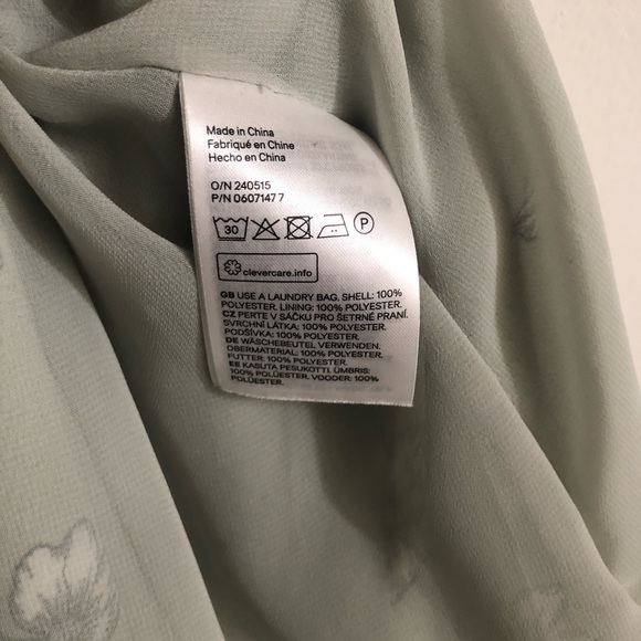 Mint Green Floral Midi Dress - Picture 6 of 7